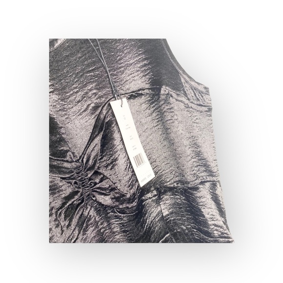 new Walter Baker W118 𖡛 Crinkled Satin Little Black Cocktail MIDI Dress 𖡛 2 4 - Picture 12 of 16